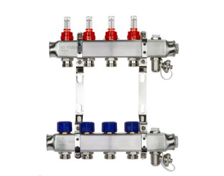 Ridan 088U0958R - Комплект коллекторов SSM-8RF set с расходомерами и кронштейнами, 8 контуров