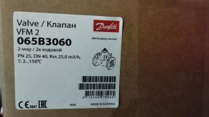 Danfoss 065B3060 - VFM 2 клапан регулирующий двухходовой фланцевый Ду 40 мм, Ру 25 бар, Kvs 25 м3/ч 065B2060