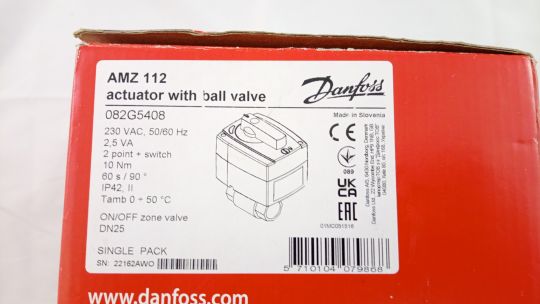 Danfoss 082G5408 - AMZ 112 двухпозиционный зональный кран , Ду 25 напряжение питания 230 В
