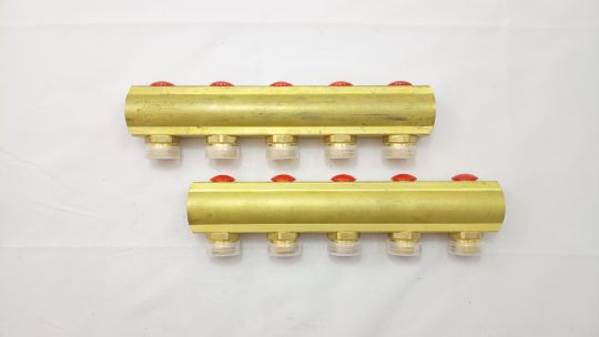 Danfoss 088U0545 - Распределительный коллектор типа FHF с запорным вентилем, конфигурация 5+5