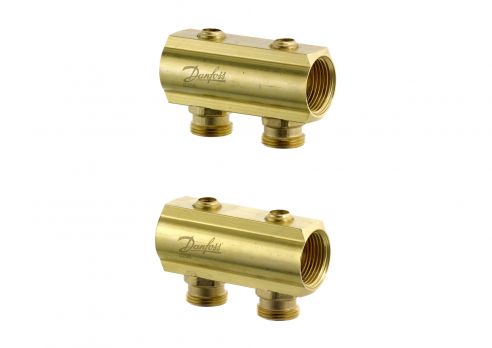 Danfoss 088U0550 - Распределительный коллектор типа FHF с запорным вентилем, конфигурация 10+10