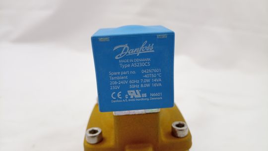 Danfoss 042U436532 - Клапан электромагнитный EV220W, Ду 18 мм, латунь,NBR,G 3/4, НО, с катушкой AS 230СS, 230В, 50/60 Гц