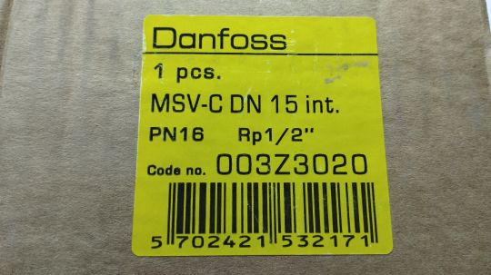 003Z3020 Клапан балансировочный Danfoss MSV-C 1/2″ Ду15 ручной